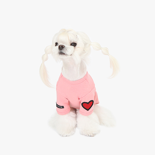 (70% 땡처리세일) 이츠독 핑퐁하트 스판 강아지 애견 티셔츠 핑크 2XL사이즈 (가슴둘레 38-40cm 체중 8-11kg)
