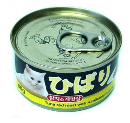[히바리] 고양이캔 80g (참치+게맛살) 24개 1박스
