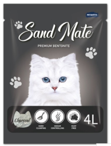 [펫아띠] 샌드메이트 벤토나이트 고양이 모래  (활성탄) 4L [1박스-6개입, 1박스마다 택배비 추가발생 상품입니다)