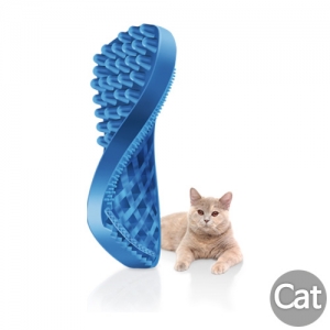 [pet+me] 펫플러스미 실리콘 브러쉬 - 짧은털 고양이용 (블루)