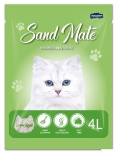 [펫아띠] 샌드메이트 벤토나이트 고양이 모래 (사과향) 4L [1박스-6개입, 1박스마다 택배비 추가발생 상품입니다)