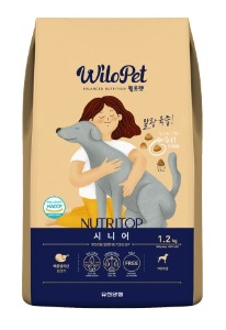 [윌로펫] 강아지 사료 뉴트리탑 (시니어) 기호성 좋은 말랑육즙 소프트사료 1.2kg