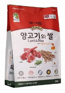 [도그랑] 훼미리 양고기와 쌀 어덜트 2kg X 3개