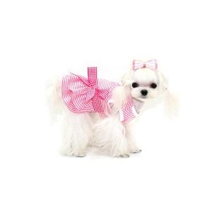 (85% 땡처리세일) 국내산 퍼피짱 도로시 강아지 애견 원피스 티셔츠 핑크 S사이즈 (가슴둘레 32cm 체중 1.5-2kg)
